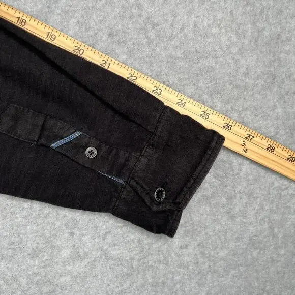 Robert Graham Shirt Large Black Button Up Long Sleeve Pocket Casual Mens - Picture 11 of 13